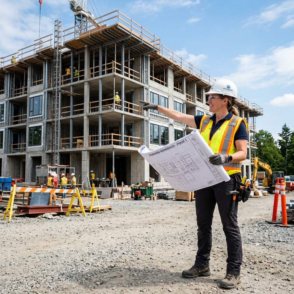 Construction Manager blue prints