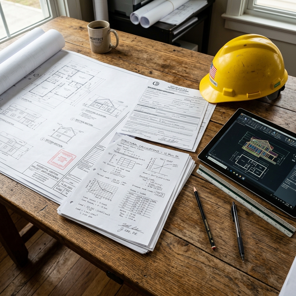 Architectural plans blueprints permit package